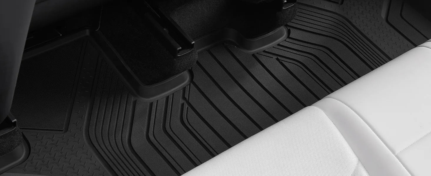 3W Tesla Model Y Standard Floor Mats, 7PCS with Double Layered Carpets，Floor Mats，Trunk Mats，Back Seat Protector，Mental Pedal, 2025 2026 Model Y Standard Acecessories, TPE All Weather Waterproof Custom Fit Automotive Liners and Truck Car Liners