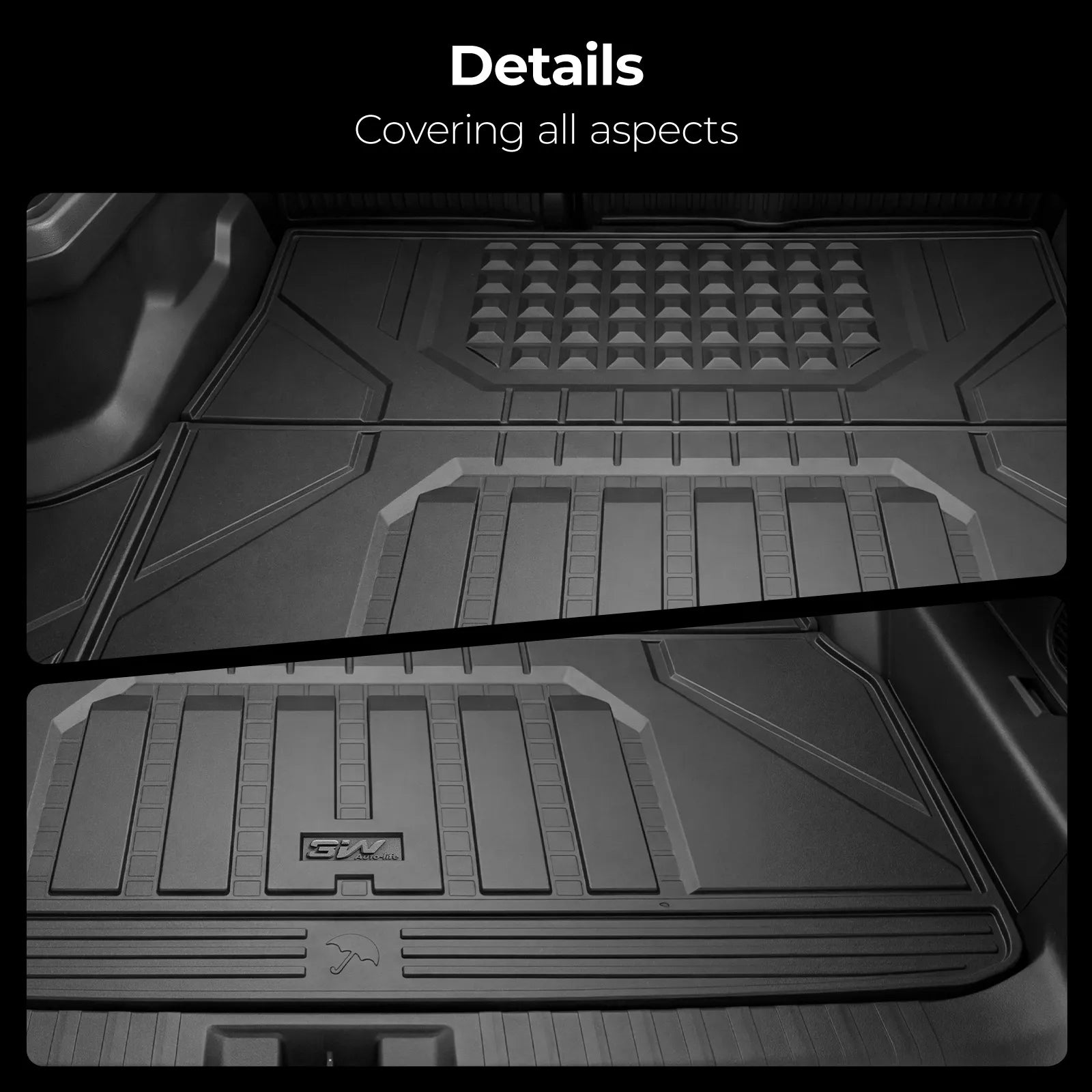 Floor Mats/ Cargo Liner/ Seat Back Protector Full Set for Toyota 4Runner 2025-2026 Gas Models & 5-Seat Only TPE Car Mats All Weather Protection Custom Fit Easy Clean Durable