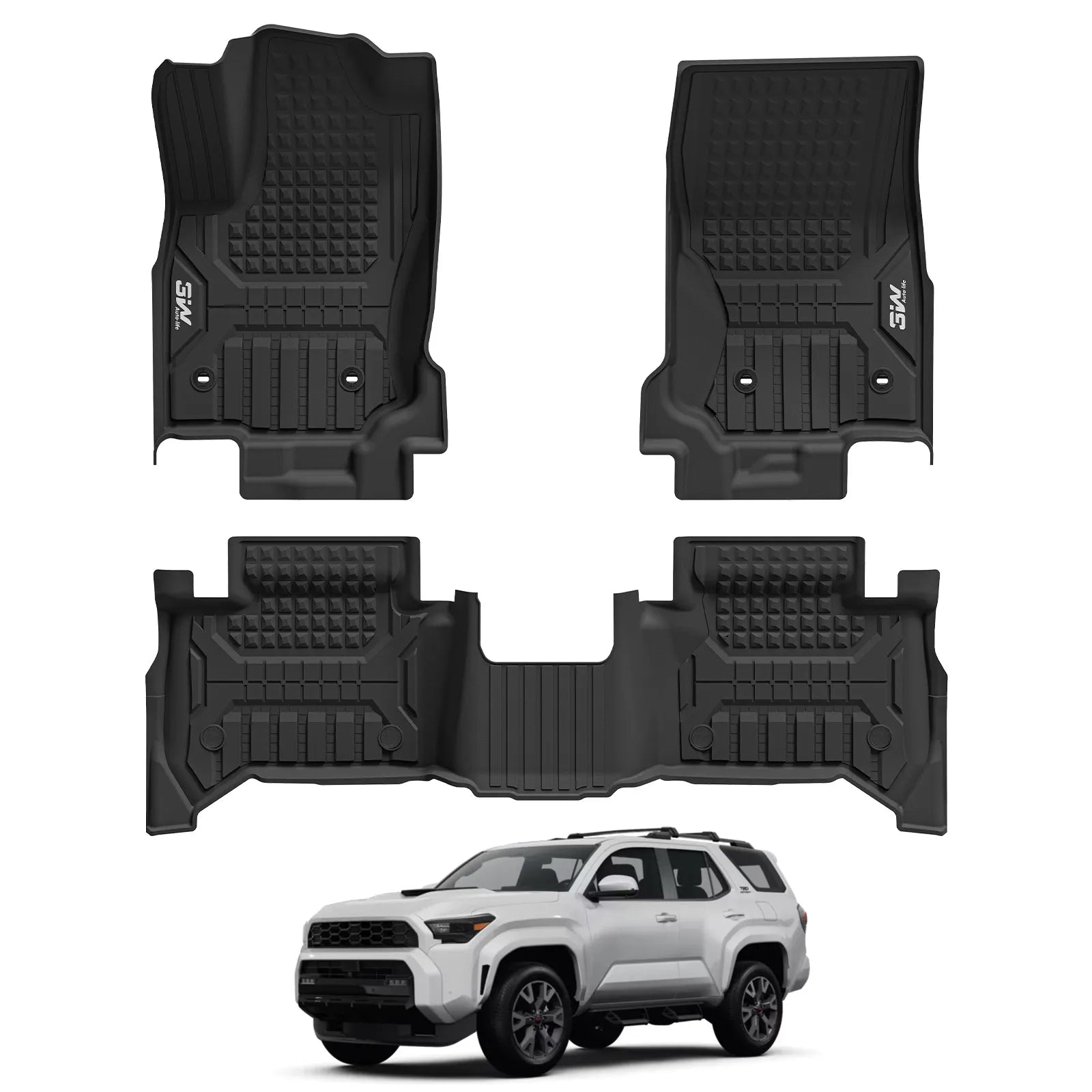 Floor Mats for Toyota 4Runner 2025-2026 Gas Models & 5-Seat Only TPE Car Mats All Weather Protection Custom Fit Easy Clean Durable