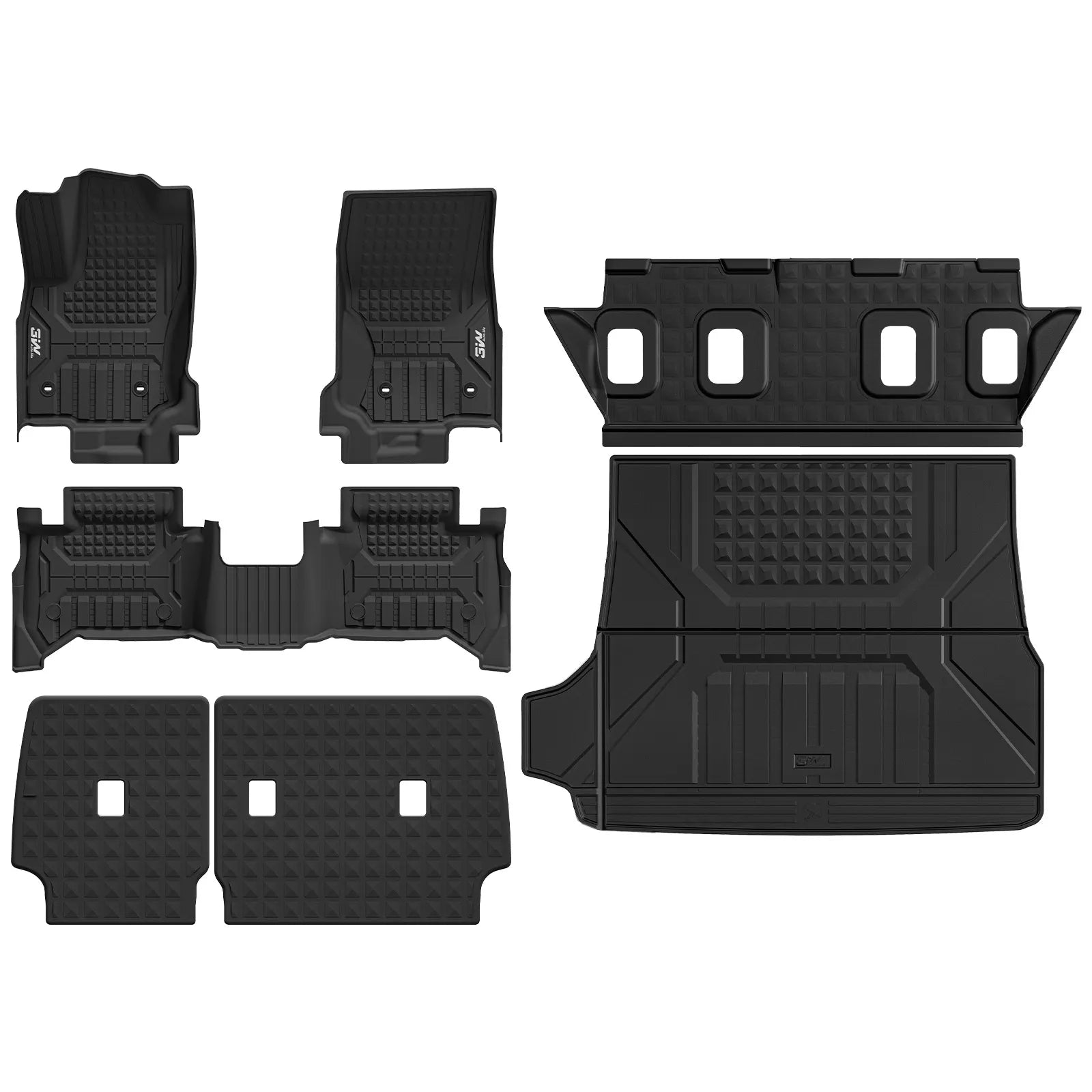 Floor Mats/ Cargo Liner/ Seat Back Protector Full Set for Toyota 4Runner 2025-2026 Gas Models & 5-Seat Only TPE Car Mats All Weather Protection Custom Fit Easy Clean Durable