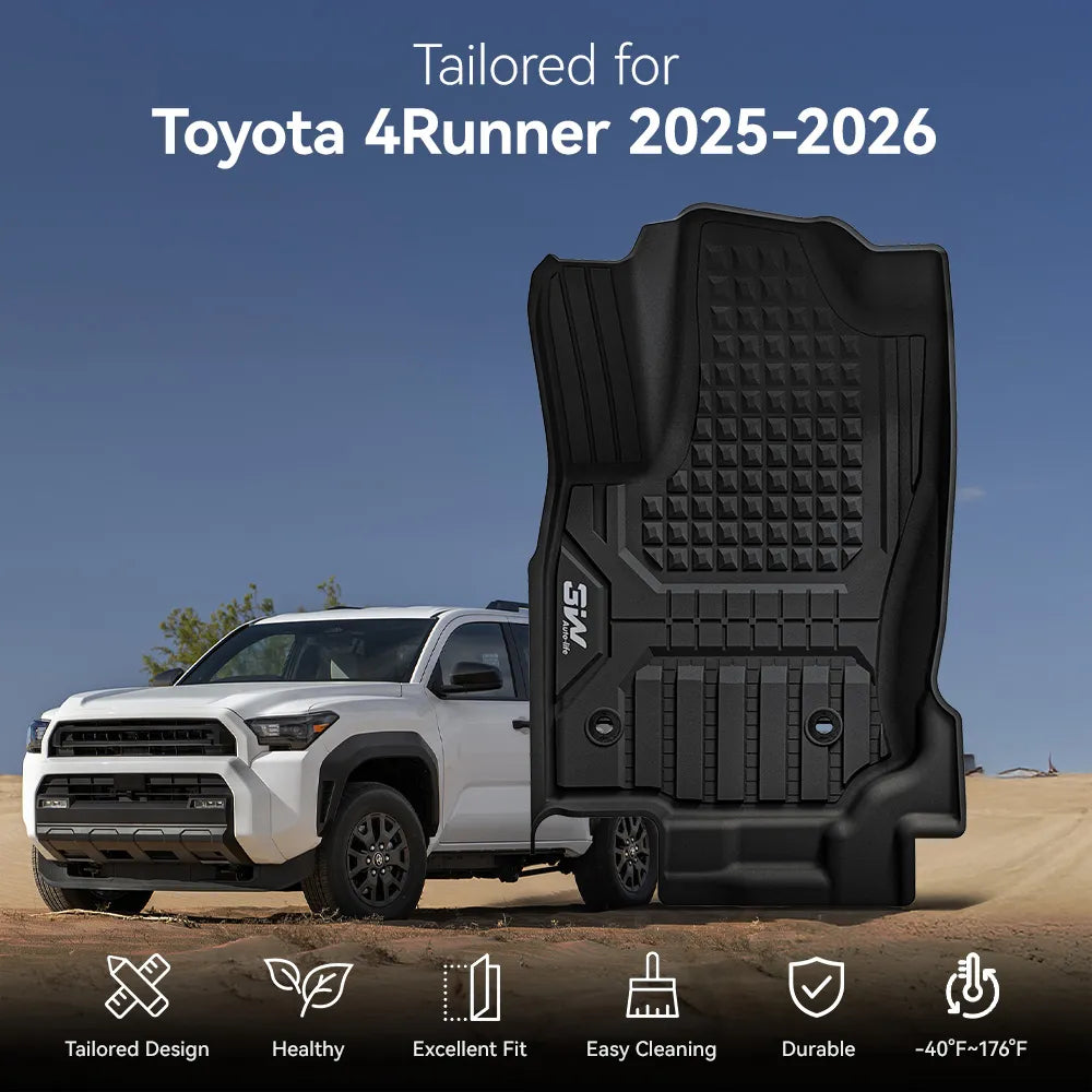 Floor Mats/ Cargo Liner/ Seat Back Protector Full Set for Toyota 4Runner 2025-2026 Gas Models & 5-Seat Only TPE Car Mats All Weather Protection Custom Fit Easy Clean Durable