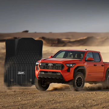 3W Toyota Tacoma 2024-2025 (Double Cab, Automatic Transmission) (Not for Hybrid) Floor Mats TPE All Weather Custom Fit