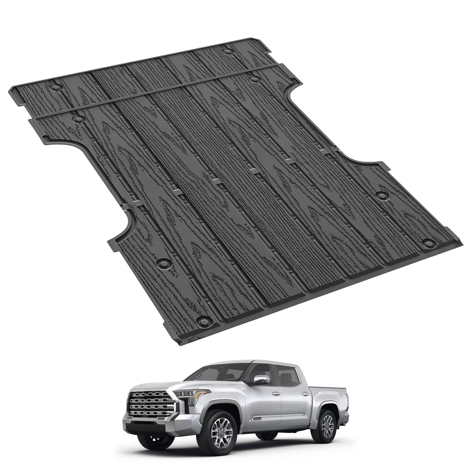 3W Truck Bed Mat for Toyota Tundra 2022-2026, Heavy Duty Tundra Accessories TPE Truck Bed Liner, All Weather Pickup Truck Bed Protection(Fit 6.5FT/6.5'Bed Mat)