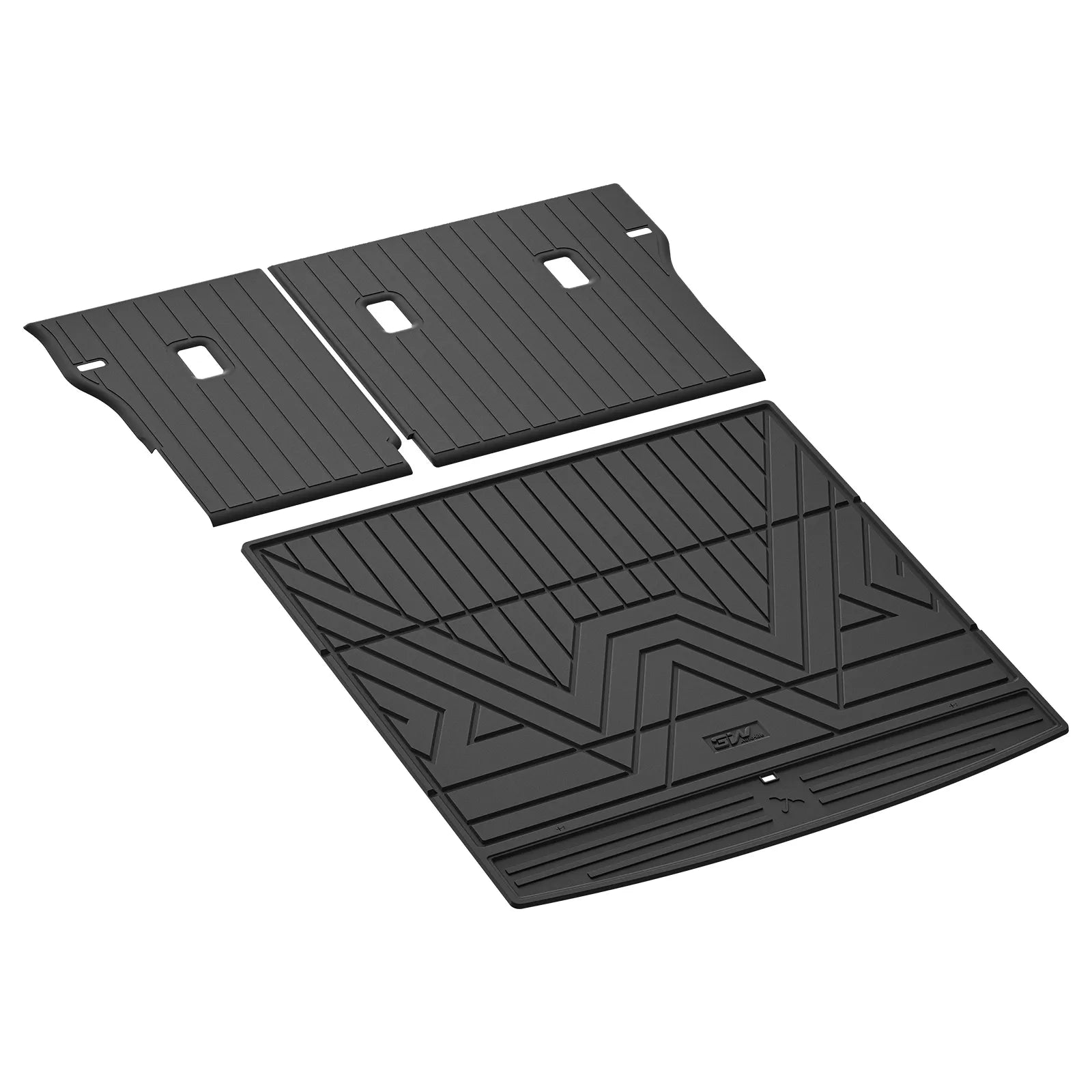 3W Cargo Liner Seat Back Protector Set for Volkswagen Tiguan 2025 2026, All-Weather Protection TPE Car Mats 2 Rows VW Tiguan Accessories, Black