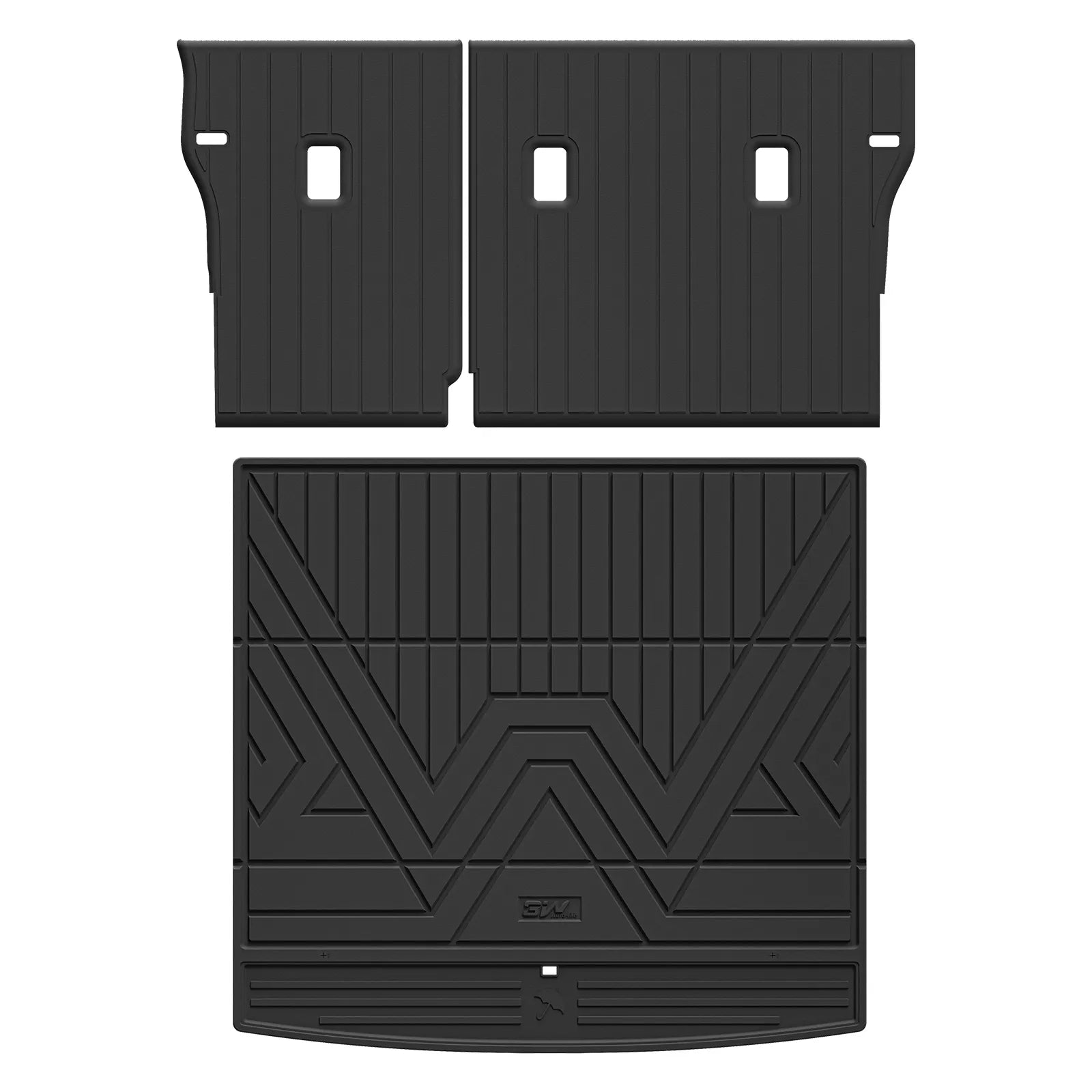 3W Cargo Liner Seat Back Protector Set for Volkswagen Tiguan 2025 2026, All-Weather Protection TPE Car Mats 2 Rows VW Tiguan Accessories, Black