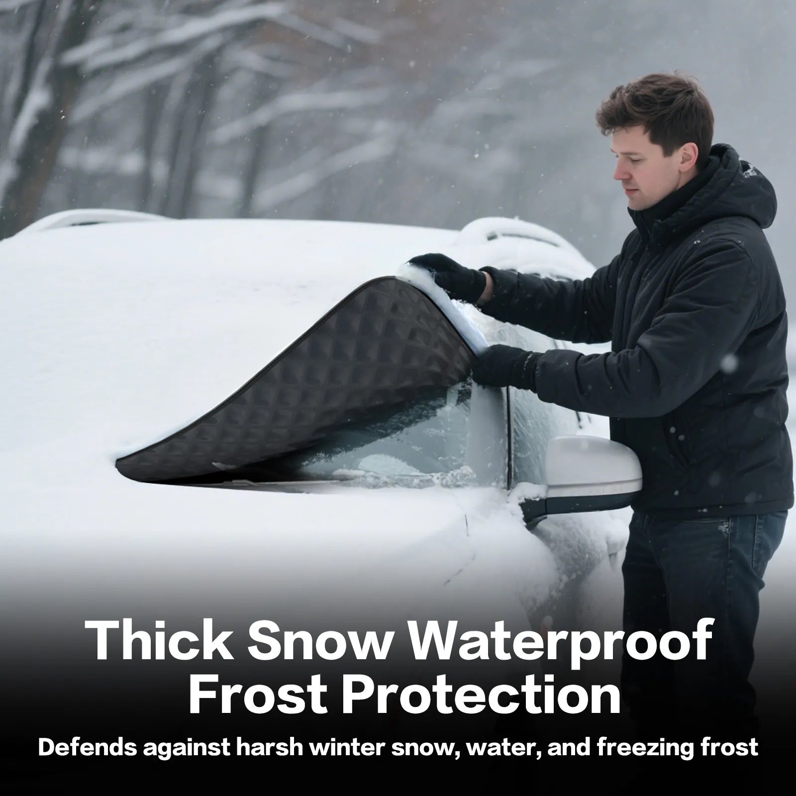 3W Windshield Cover for Ice and Snow  Universal Fit for Car, SUV, Truck and Van,Graphene-Insulated,Triple-Layer Warmth, Universal Fit, UV Protection Car Accesories