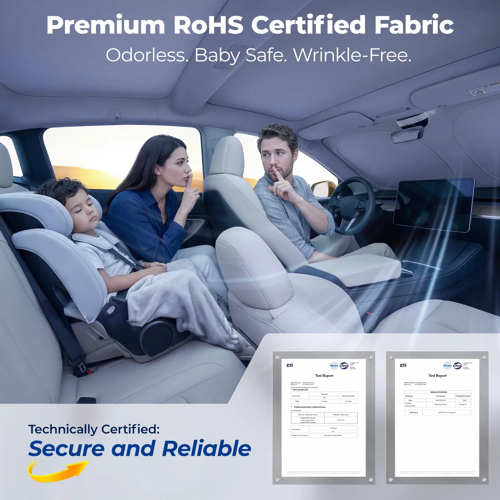 3W Windshield Sun Shade Foldable Fit for Tesla Model Y/ Model 3 UV Block Heat Sun Visor Protector - 3Wliners