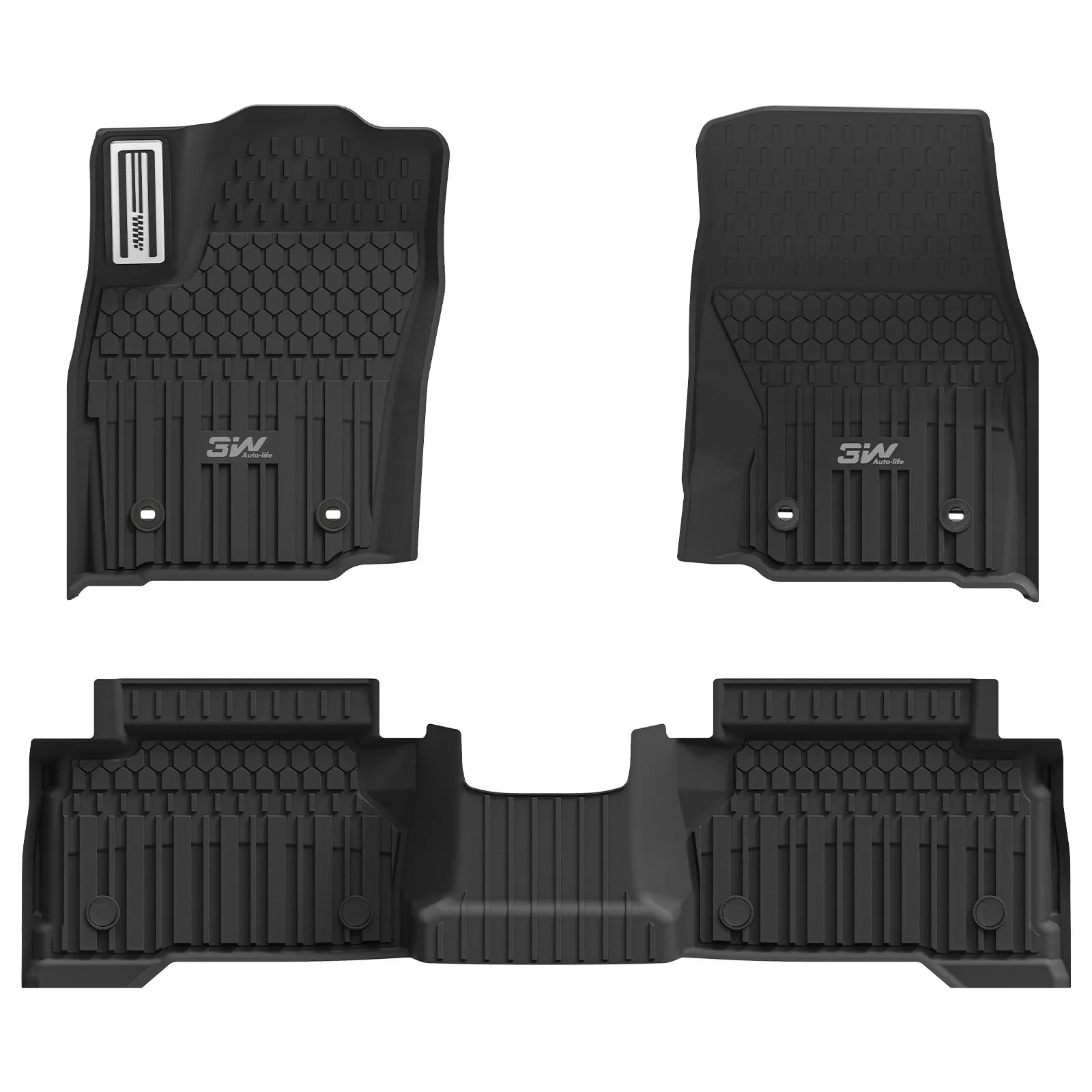 3W Toyota Tacoma 2024-2026 (Double Cab, Automatic Transmission) (Not for Hybrid) Floor Mats/ Bed Mat Thorex™ All Weather Custom Fit - 3Wliners