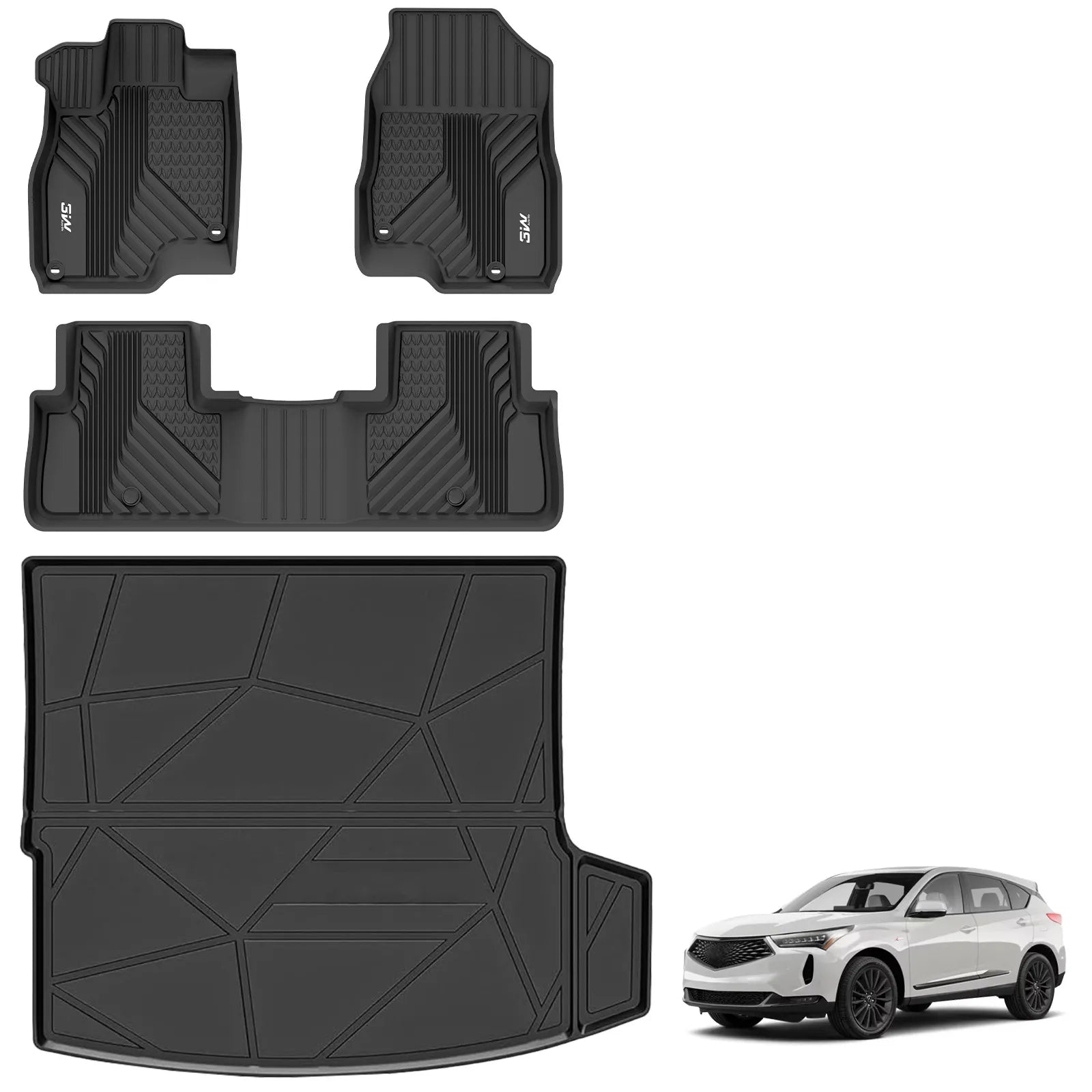 3W Acura RDX 2019-2025 Custom Floor Mats TPE Material & All-Weather Protection Vehicles & Parts 3Wliners   
