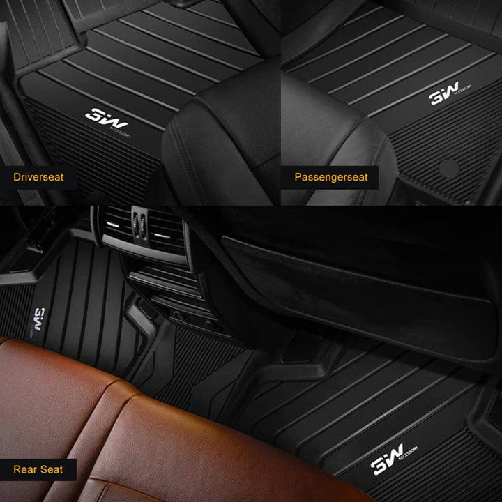 3W BMW X7 2019-2025 7 Seats 1st & 2nd Row Custom Floor Mats TPE Material & All-Weather Protection Vehicles & Parts 3Wliners   
