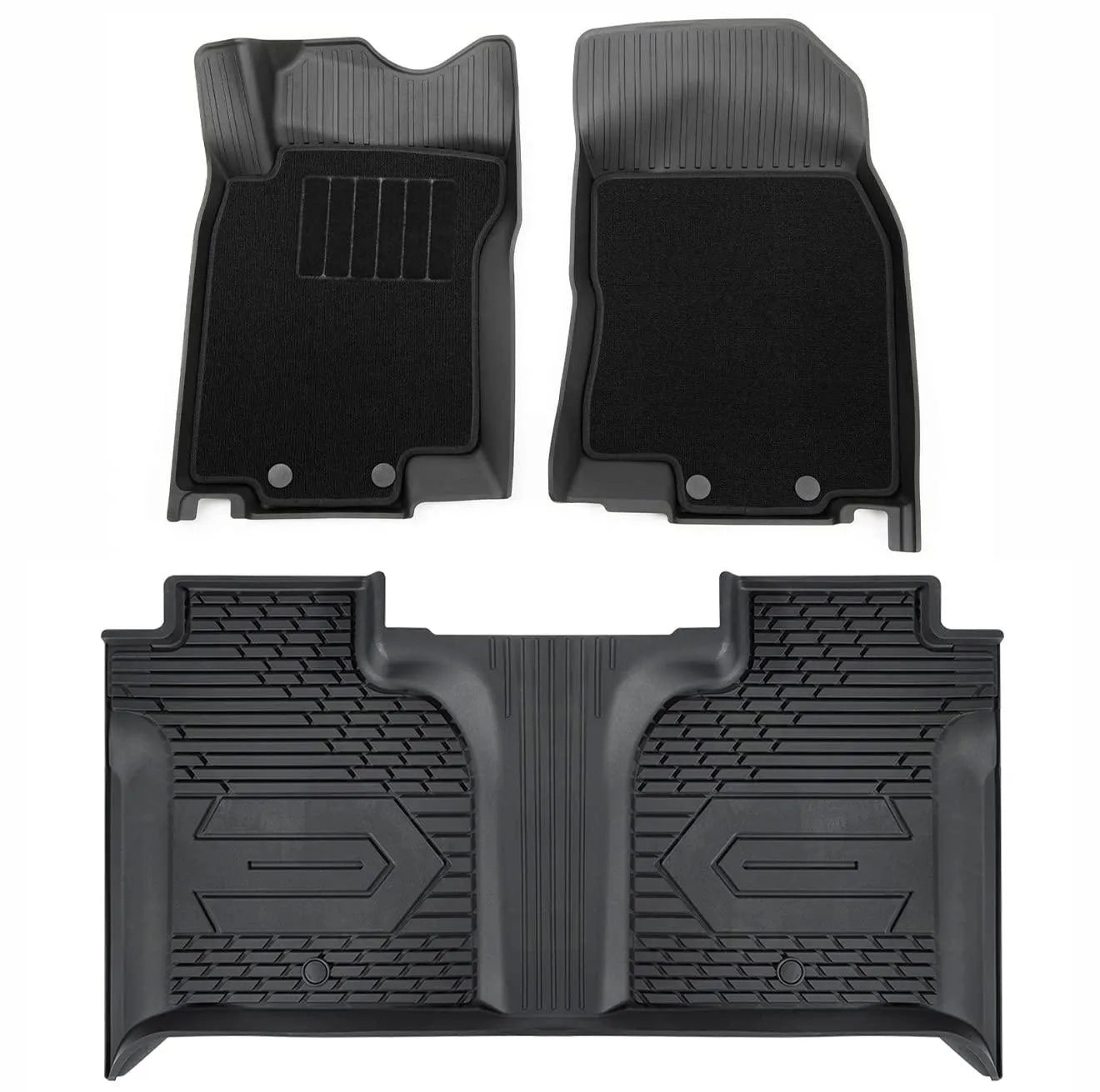 3W Custom Floor Mats 20192024 Chevy / Chevrolet Silverado 1500 2500 HD/3500HD Crew Cab TPE