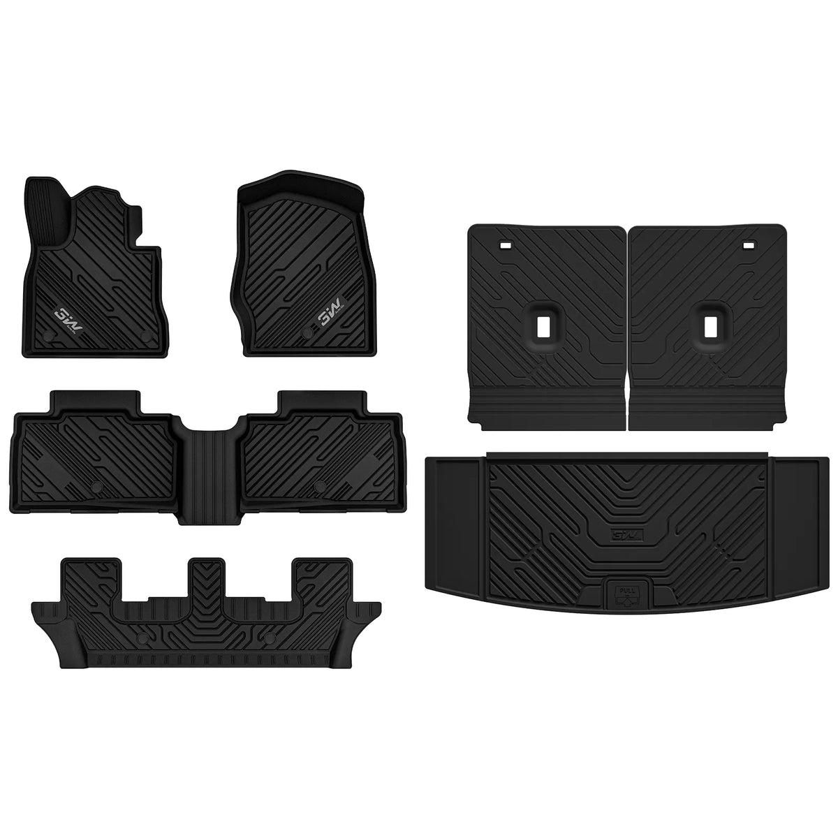 3W Ford Explorer 2020-2026 Floor Mats 7-Seat (Includes Hybrid) TPE Material & All-Weather Protection Vehicles & Parts 3Wliners