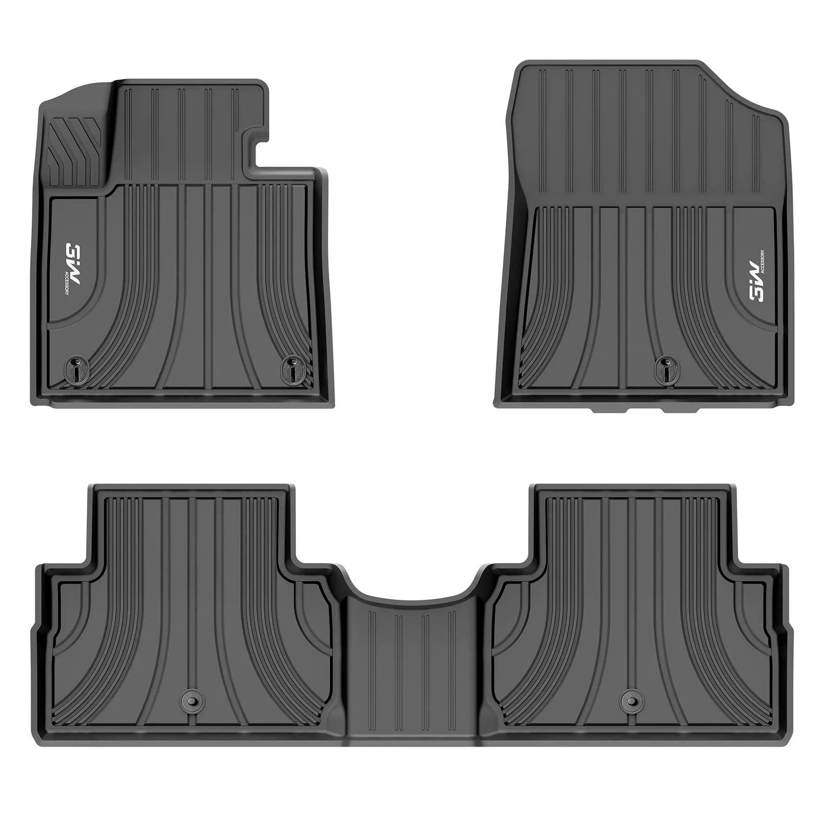 3W Custom Floor Mats 20192025 Chevy / Chevrolet Silverado 1500 2500 HD/3500HD Crew Cab TPE