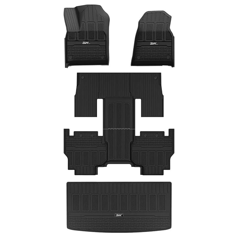 3W Jeep Grand Wagoneer 2022-2024 Custom 7 seat Floor Mat Trunk Mat TPE Material & All-Weather Protection