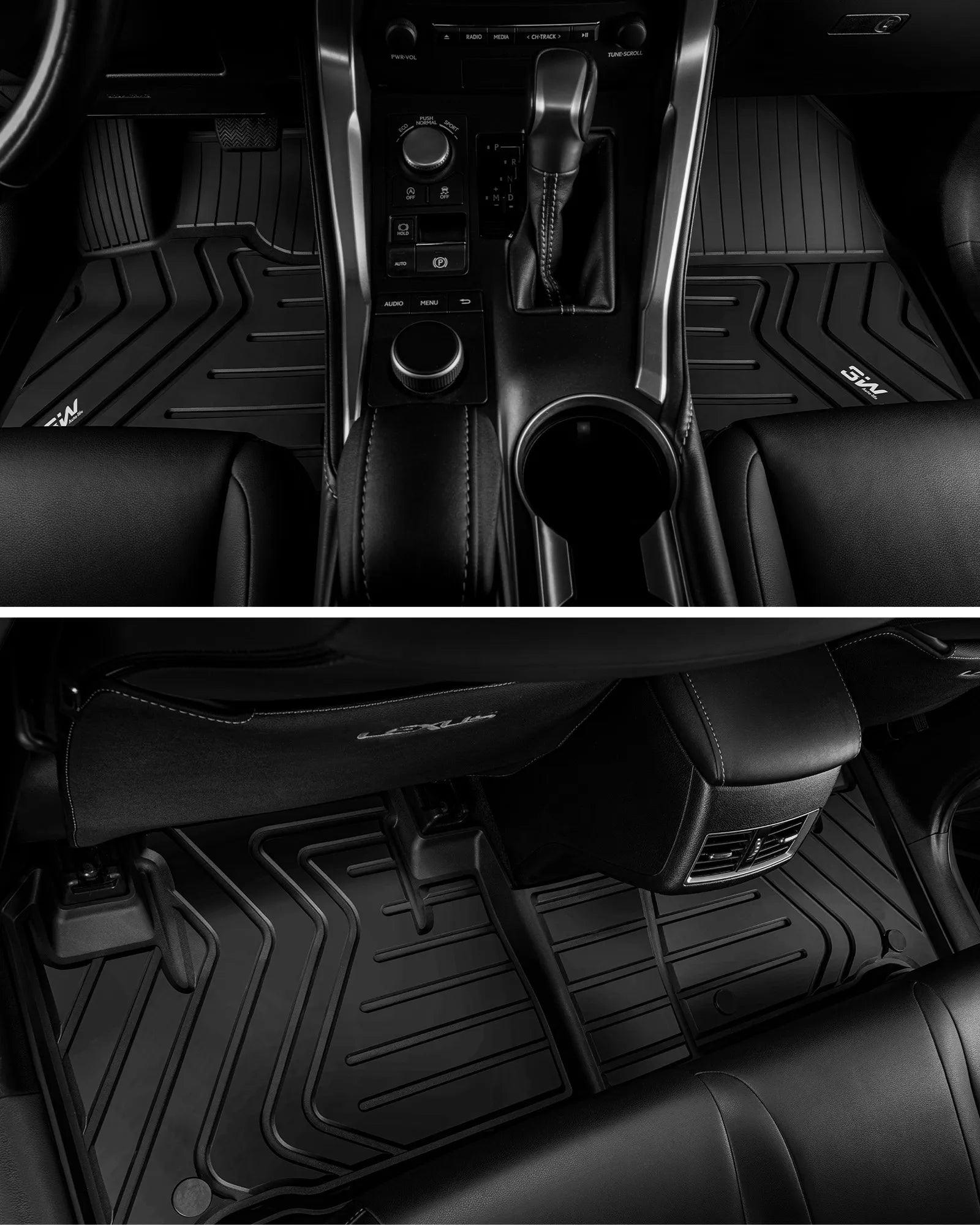 3W LEXUS NX 2015-2021 (NX200t/NX300/NX300h) Custom Floor Mats TPE Material & All-Weather Protection Vehicles & Parts 3Wliners 2015-2021 NX 2015-2021 1st&2nd Row Mats