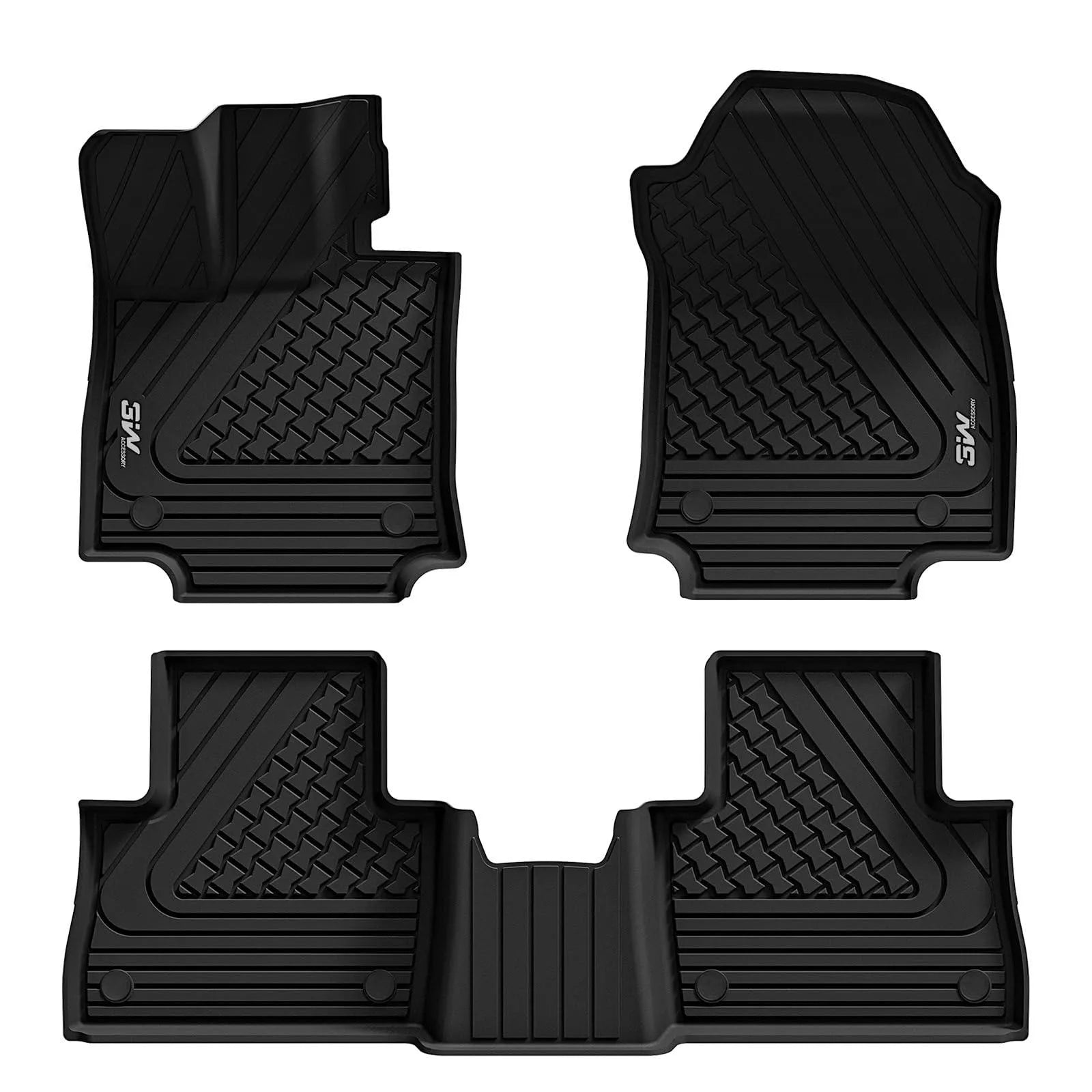 3W LEXUS NX 2022-2025 (Not for Hybrid) Custom Floor Mats TPE Material & All-Weather Protection Vehicles & Parts 3Wliners 2022-2025 NX 2022-2025 1st&2nd Row Mats