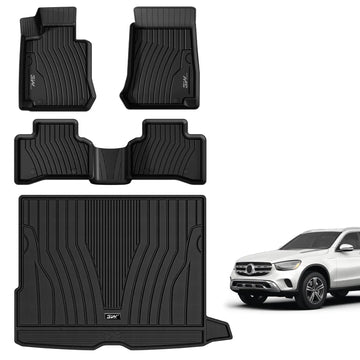 3W Mercedes-Benz GLC 2023-2025 Custom Floor Mats / Trunk Mat (Trunk Mat Not Fit Coupe Well) Thorex™ All-Weather Protection