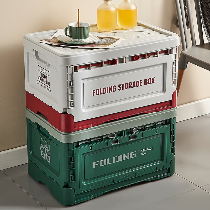 3W 50.5L Folding Storage Box with Lid - Durable, Space-Saving Folding Container  3Wliners   
