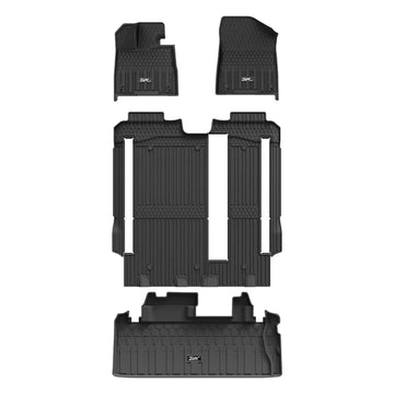 3W Toyota Sienna 8 Seat 2021-2025 Custom Floor Mats Trunk Mat Thorex™ All-Weather Protection