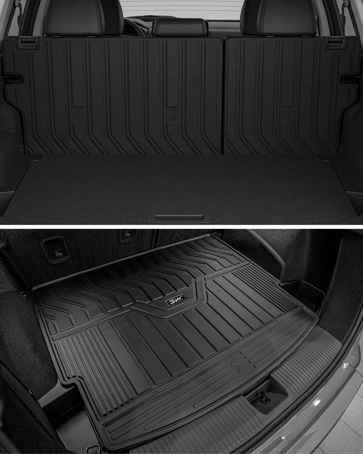 3W Nissan Rogue 2021-2027 (NOT for Sport) Custom Floor Mats TPE Material & All-Weather Protection Vehicles & Parts 3Wliners 2021-2025 Rogue 2021-2025 1st&2nd Rows + Trunk Mat