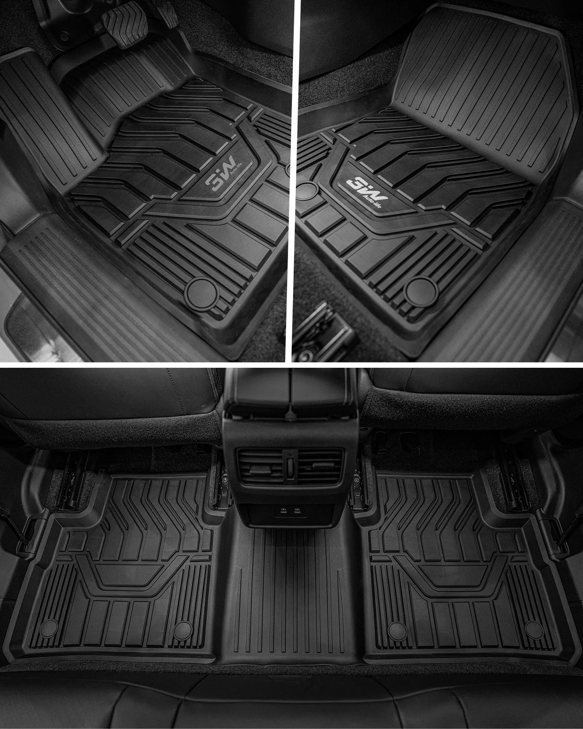 3W Nissan Rogue 2021-2027 (NOT for Sport) Custom Floor Mats TPE Material & All-Weather Protection Vehicles & Parts 3Wliners 2021-2025 Rogue 2021-2025 1st&2nd Rows + Trunk Mat