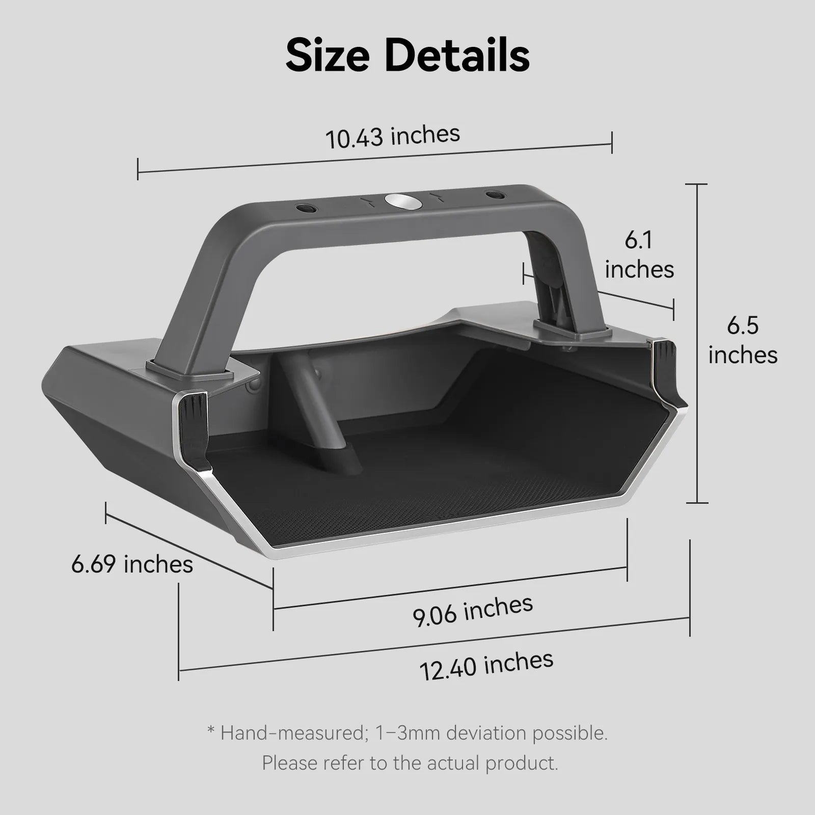 3W Custom Fit Magnetic Under Screen Storage Box and Center Console Organizer Tray installed in a Tesla Model Y Juniper 2025-2026 and Model 3 Highland 2024-2026