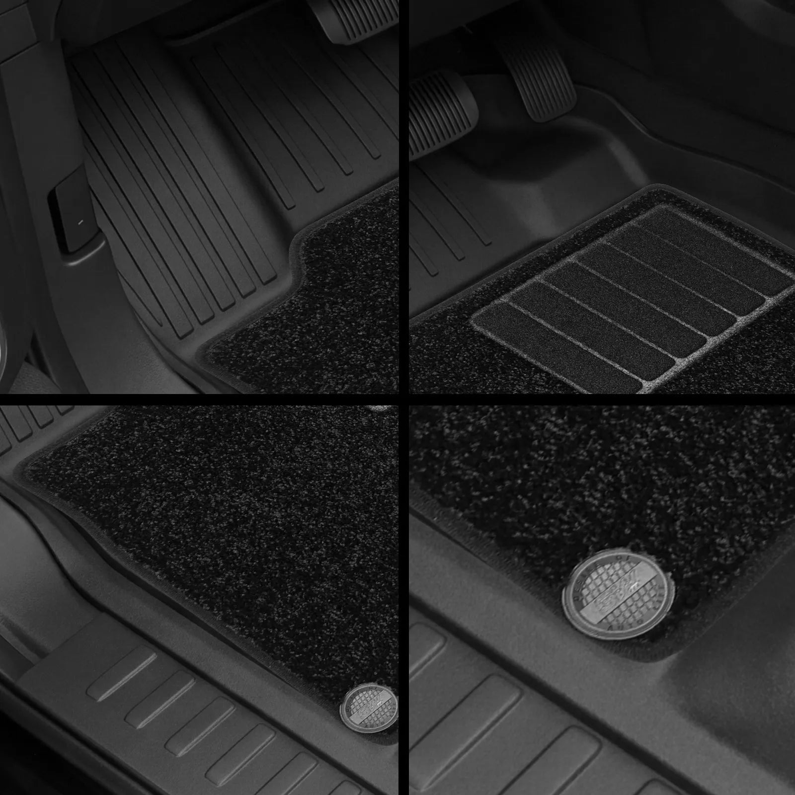 3W All-Weather Custom Fit Floor Mats for 2025-2026 Ford Expedition 7 Seats, Odorless TPE Heavy Duty Car Liners, Waterproof Anti-Slip Protection Full Set