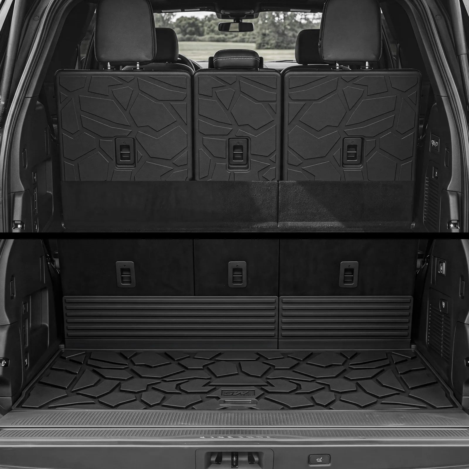 3W All-Weather Custom Fit Floor Mats for 2025-2026 Ford Expedition 7 Seats, Odorless TPE Heavy Duty Car Liners, Waterproof Anti-Slip Protection Full Set