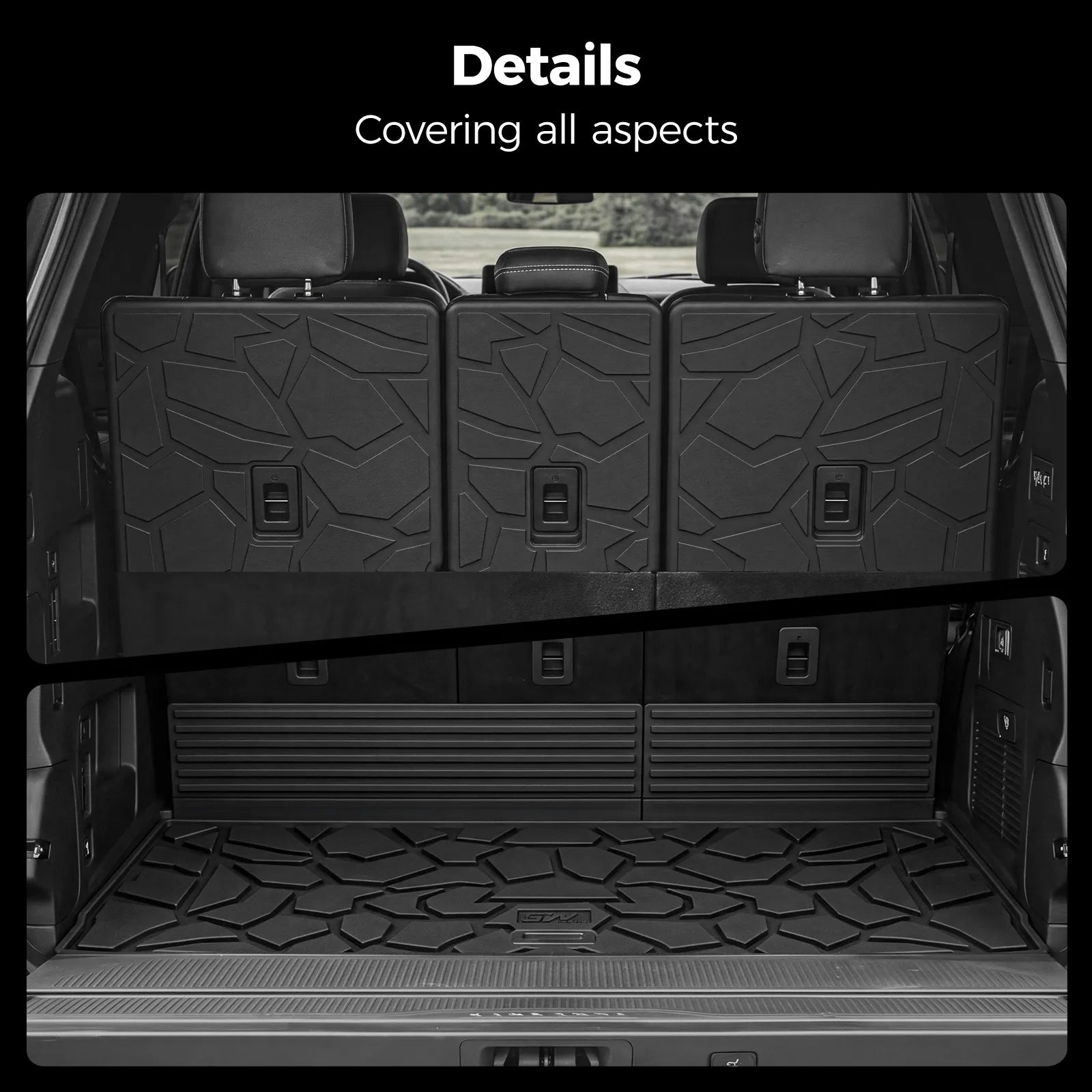3W All-Weather Custom Fit Floor Mats for 2025-2026 Ford Expedition 7 Seats, Odorless TPE Heavy Duty Car Liners, Waterproof Anti-Slip Protection Full Set