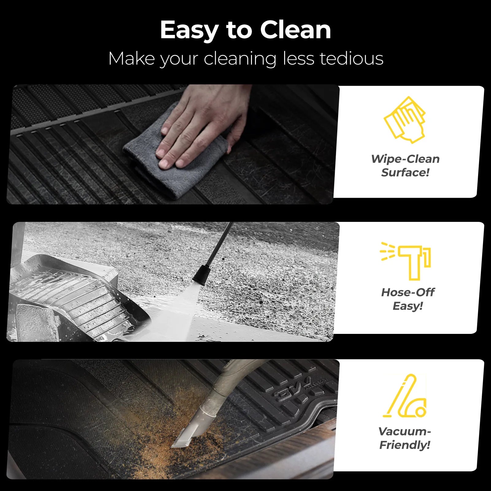 3W All-Weather Custom Fit Floor Mats for 2025-2026 Ford Expedition 7 Seats, Odorless TPE Heavy Duty Car Liners, Waterproof Anti-Slip Protection Full Set