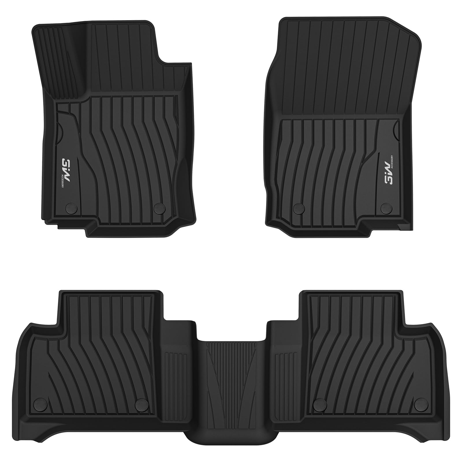 3W Mercedes-Benz ML/GL/GLE/GLS Series 2012-2019 Custom Floor Mats TPE Material & All-Weather Protection Vehicles & Parts 3Wliners 2012-2019 ML/GL/GLE/GLS Series 1st&2nd Row Mats