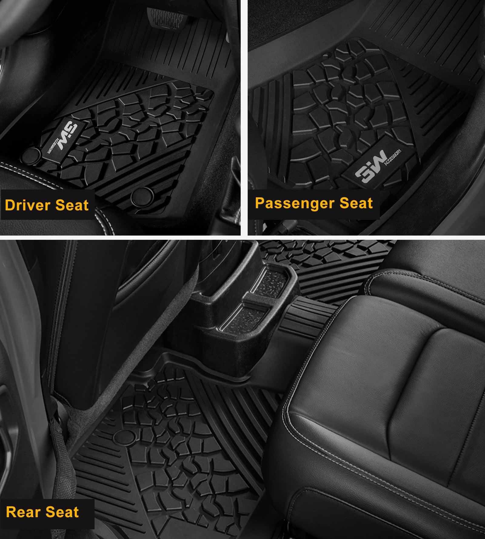 3W Jeep Wrangler JKU 2013-2018 Unlimited 4 Door Only Custom Floor Mats TPE Material & All-Weather Protection Vehicles & Parts 3Wliners   