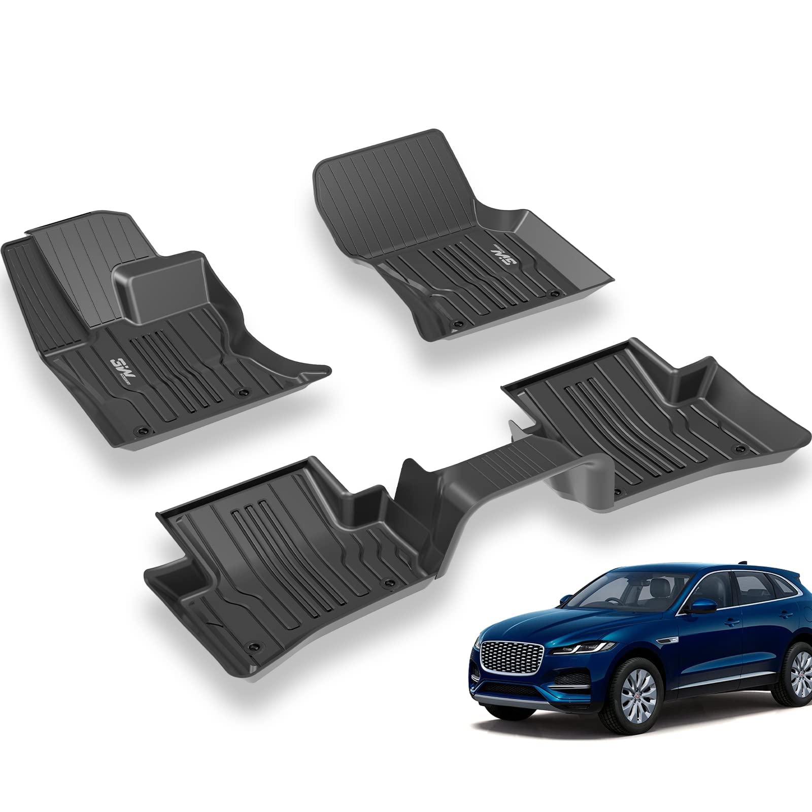 3W Jaguar F-pace 2017-2024 Custom Floor Mats TPE Material & All-Weather Protection Vehicles & Parts 3Wliners   
