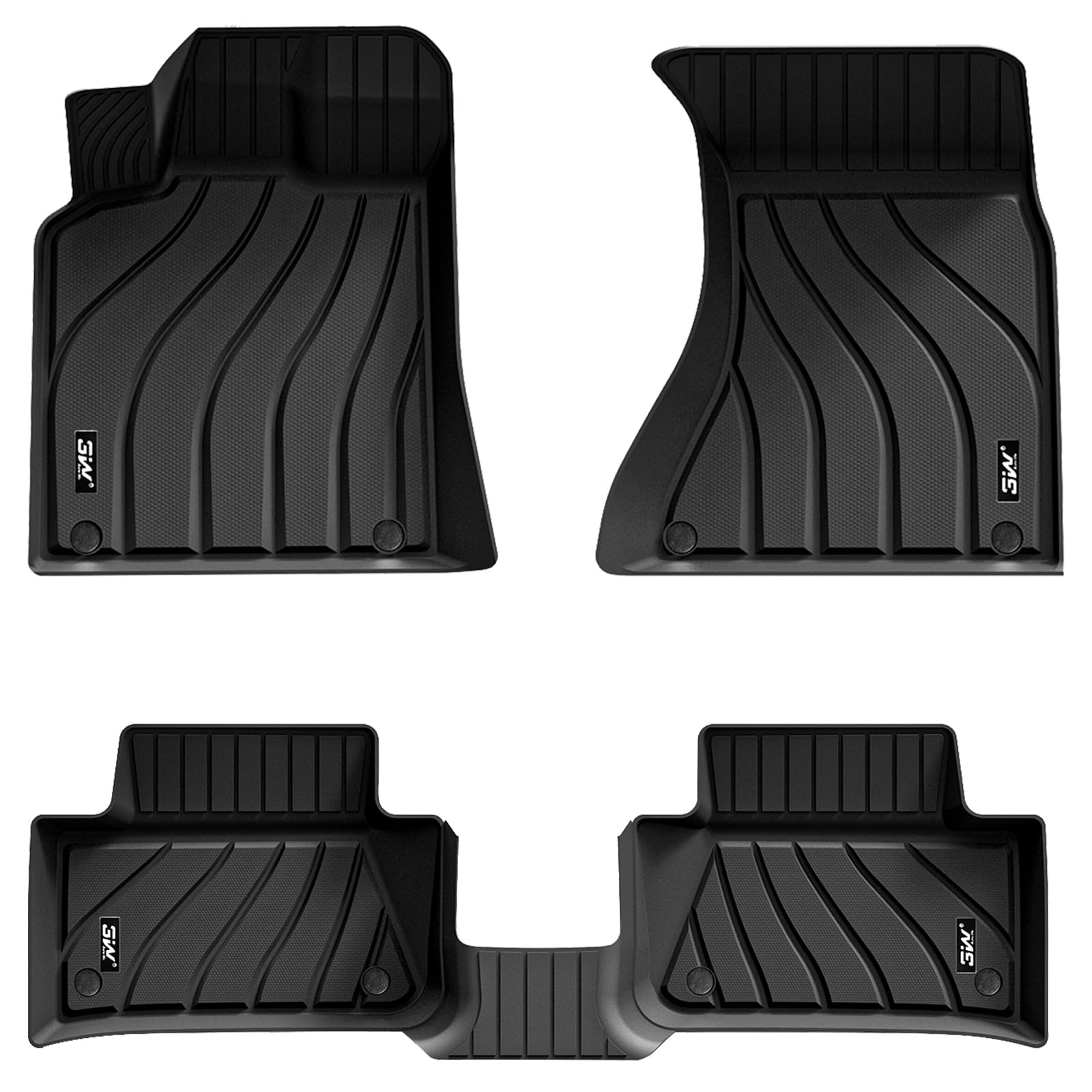 3W Porsche Macan 2014-2024 Custom Floor Mats TPE Material & All-Weather Protection Vehicles & Parts 3Wliners 2014-2024 Macan 2014-2024 1st&2nd Row Mats