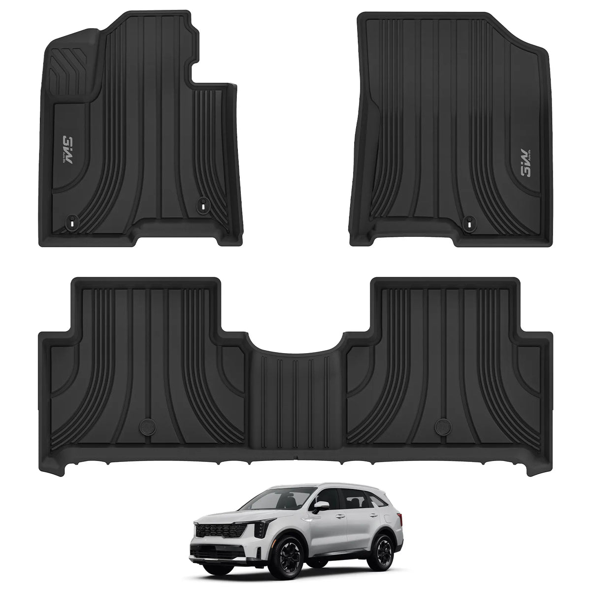 3W Kia Sorento 2021-2027 (Only fit Hybrid) Custom Floor Mats Thorex™ All-Weather Protection - 3Wliners