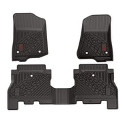 3W Jeep Wrangler 4XE Custom Floor Mats / Trunk Mat 2021-2024 Hybrid 4 Door TPE Material & All-Weather Protection Vehicles & Parts 3Wliners 2021-2024 Wrangler 4XE 2021-2024 1st&2nd Row Mats (Red Logo)