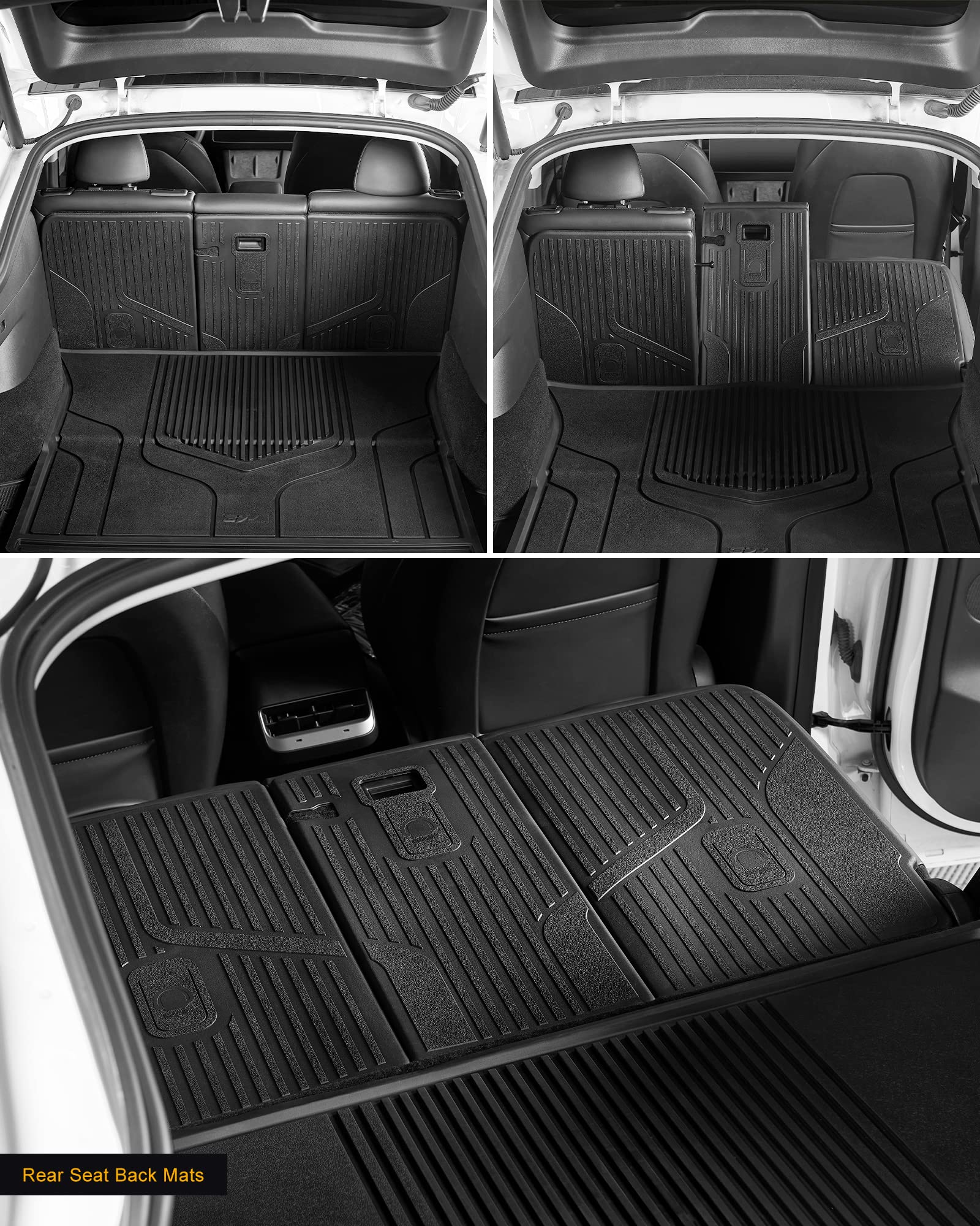 3W Tesla Model Y 2020-2023 Custom Floor Mats / Trunk Mats TPE Material & All-Weather Protection 5-Seater Vehicles & Parts 3Wliners   