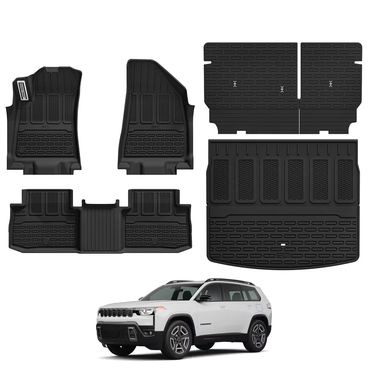 3W Jeep Cherokee 2026-2027 Custom Floor Mats / Trunk Mat / Seat Back Protector Thorex™ All-Weather Protection