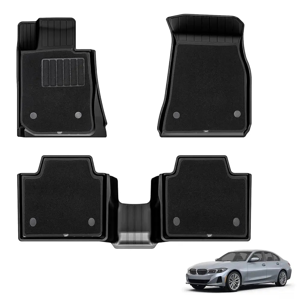3W BMW 2019-2025 G20 BMW 3 Series 330i 330e Sedan (NOT for GT) Custom Floor Mats Thorex™ All-Weather Protection - 3Wliners