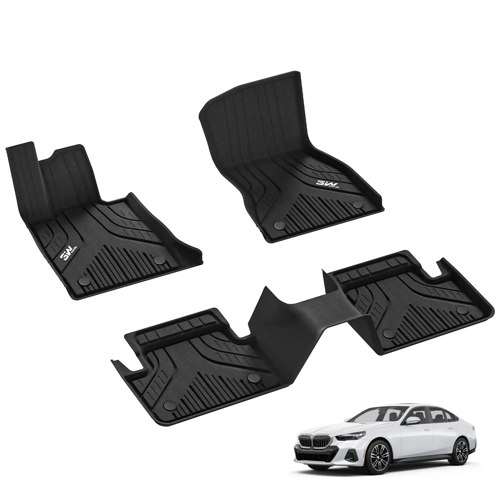 3W 2024 BMW 5 Series 530i 540i Custom Floor Mats Cargo Liner TPE Material & All-Weather Protection Vehicles & Parts 3Wliners   