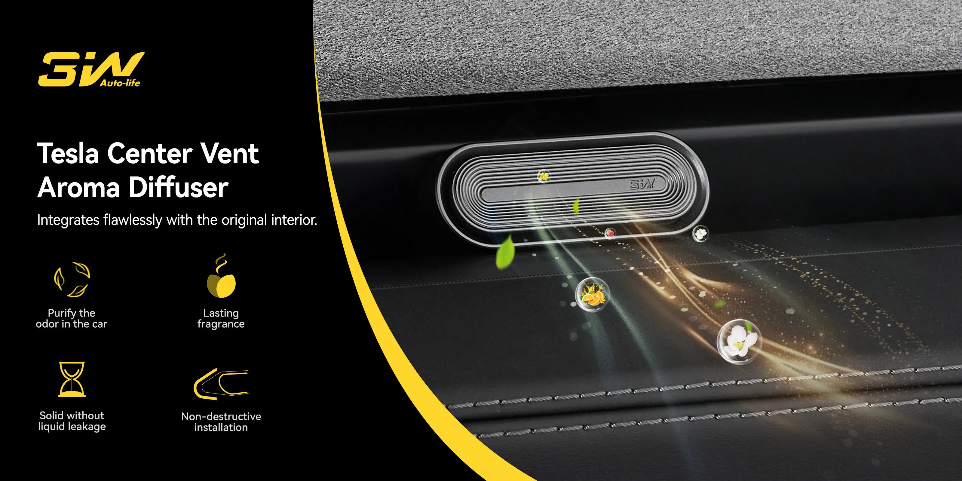 Center Console Car Air Freshener For  Tesla Model Y Juniper 2025-2026  With Magnetic Attraction Design   Long-Lasting Fragrance, Damage-Free Installation

