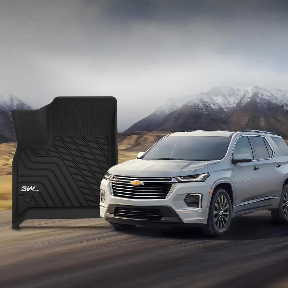 3W Chevrolet Traverse 2018-2023 (ONLY for Bucket Seat 2-Row) Custom Floor Mats TPE Material & All-Weather Protection Vehicles & Parts 3Wliners   