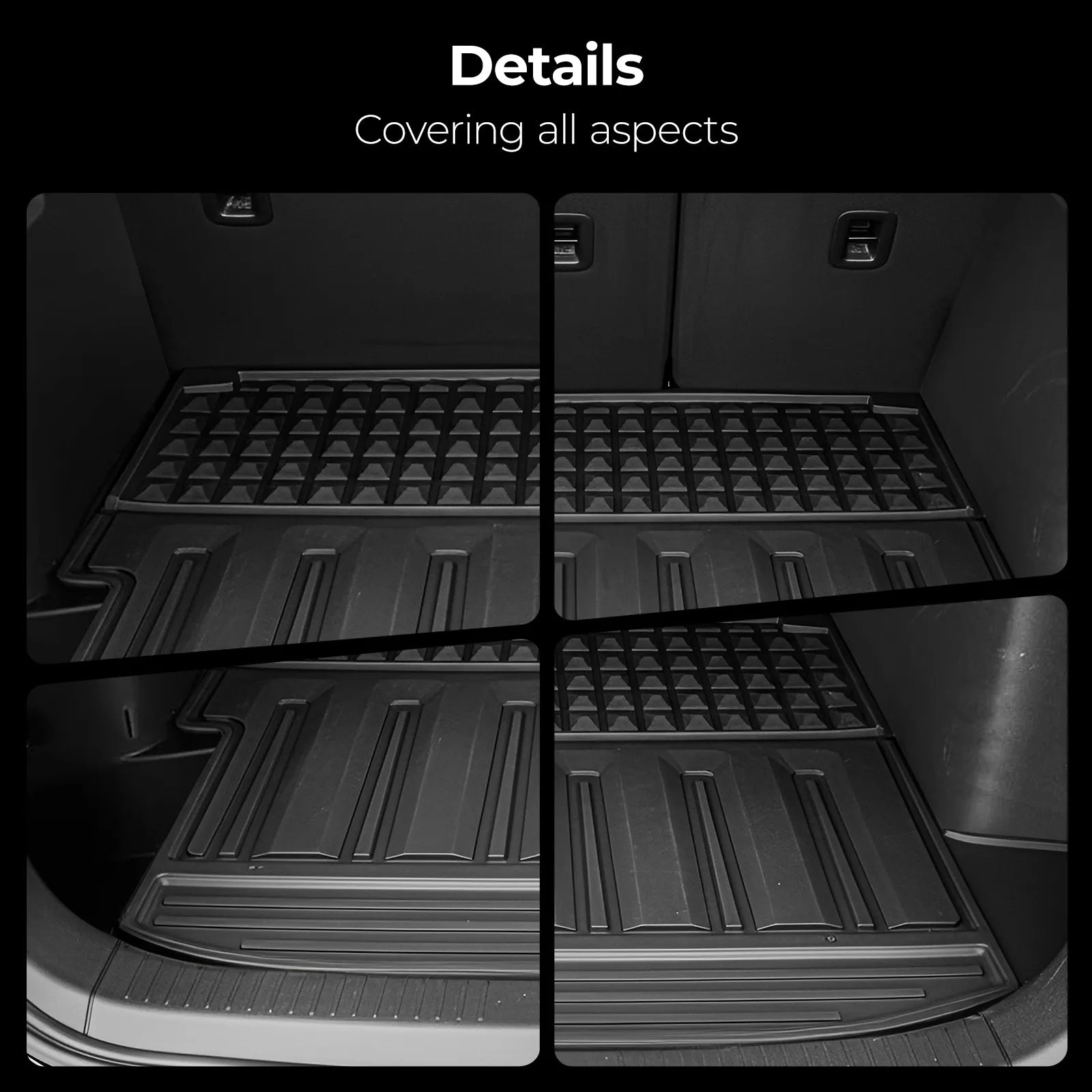 3W Cargo Liner for Chevy Trax 2024 2025 2026, All Weather TPE Custom Fit Floor Mats for Cars, Car Mats Trunk Mat for Chevy Trax Accessories, Black