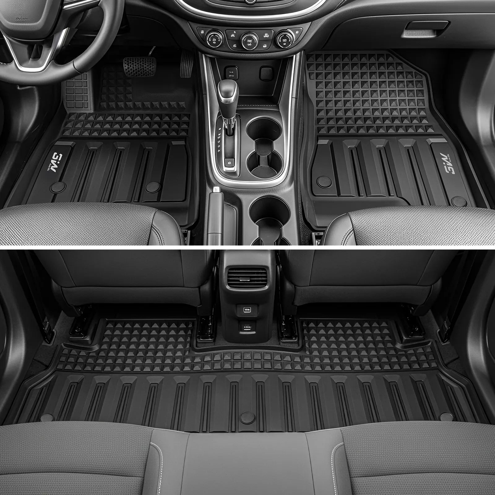 3W Floor Mats for Chevy Trax 2024 2025 2026, All Weather TPE Custom Fit Floor Mats for Cars, Car Mats Full Set for Chevy Trax Accessories, Black