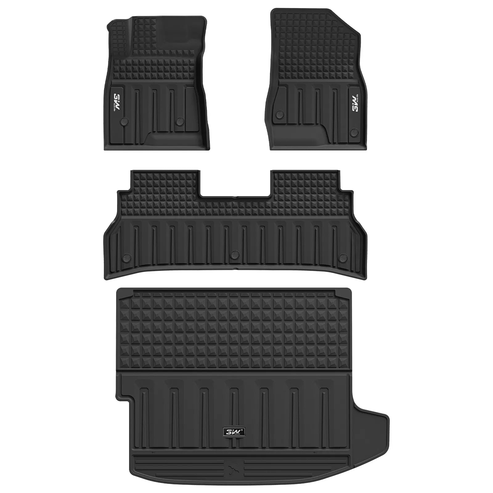 3W Floor Mats & Cargo Liner for Chevy Trax 2024 2025 2026, All Weather TPE Custom Fit Floor Mats for Cars, Car Mats Full Set for Chevy Trax Accessories, Black