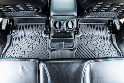 3W Jeep Wrangler 4XE Custom Floor Mats / Trunk Mat 2021-2026 Hybrid 4 Door Thorex™ All-Weather Protection