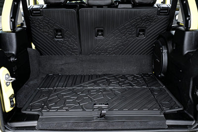 3W Jeep Wrangler 4XE Custom Floor Mats / Trunk Mat 2021-2026 Hybrid 4 Door Thorex™ All-Weather Protection
