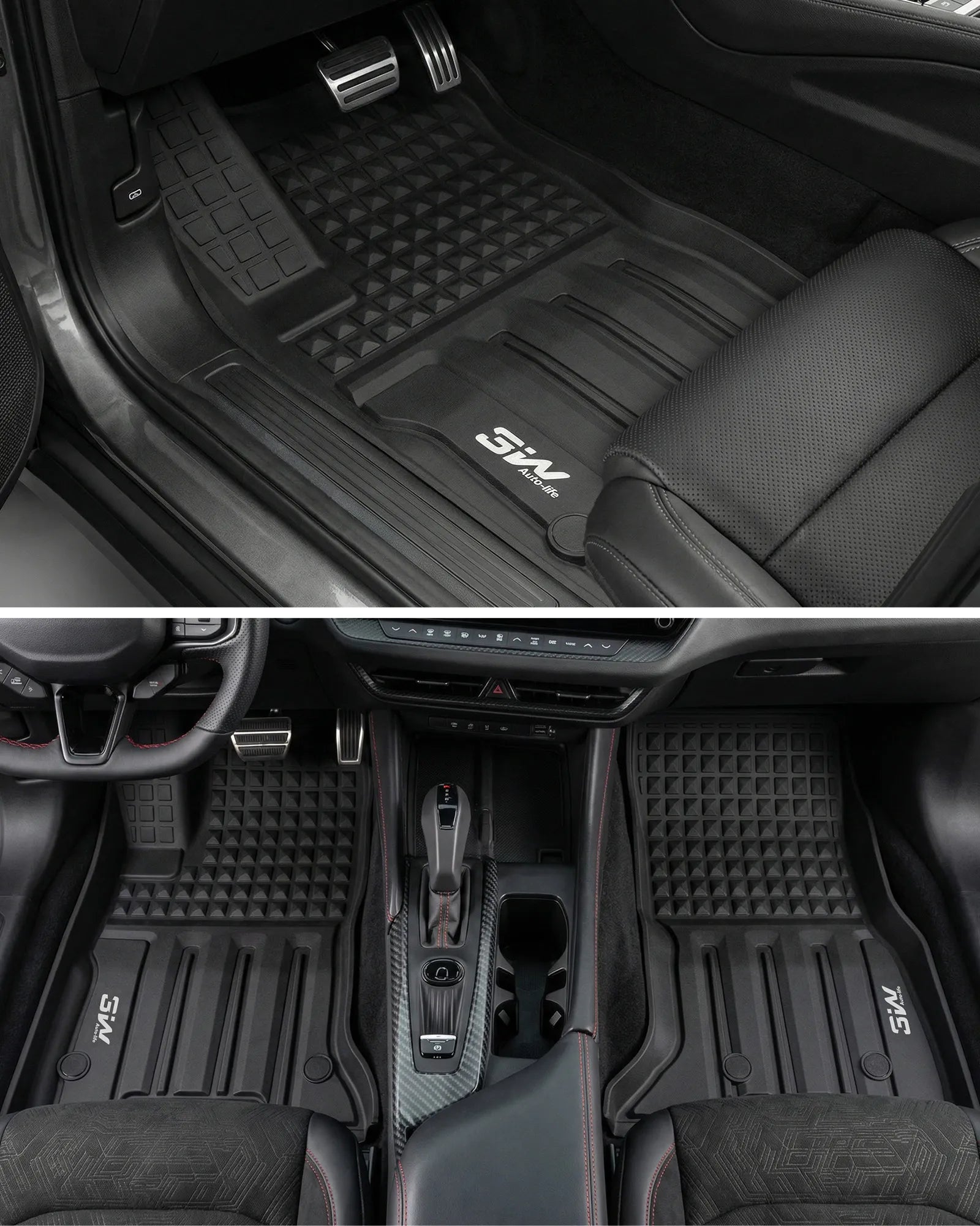 3W Floor Mats & Cargo Liner & Seatback Mats for 2024-2025 2026 Dodge Charger EV Daytona (Fit 2-Door, Not for 4-Door) Scat Pack & R/T, All Weather TPE Custom Fit Car Mats Floor Liners Full Set, Black