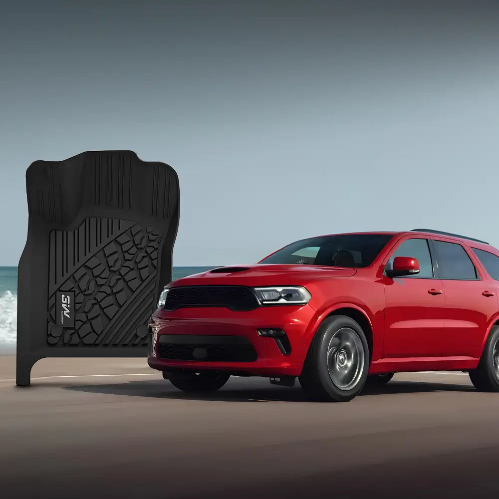 3W Floor Mats Dodge Durango 2016-2021 (2nd Row Bench Seating Only) TPE Material & All-Weather Protection Vehicles & Parts 3Wliners   