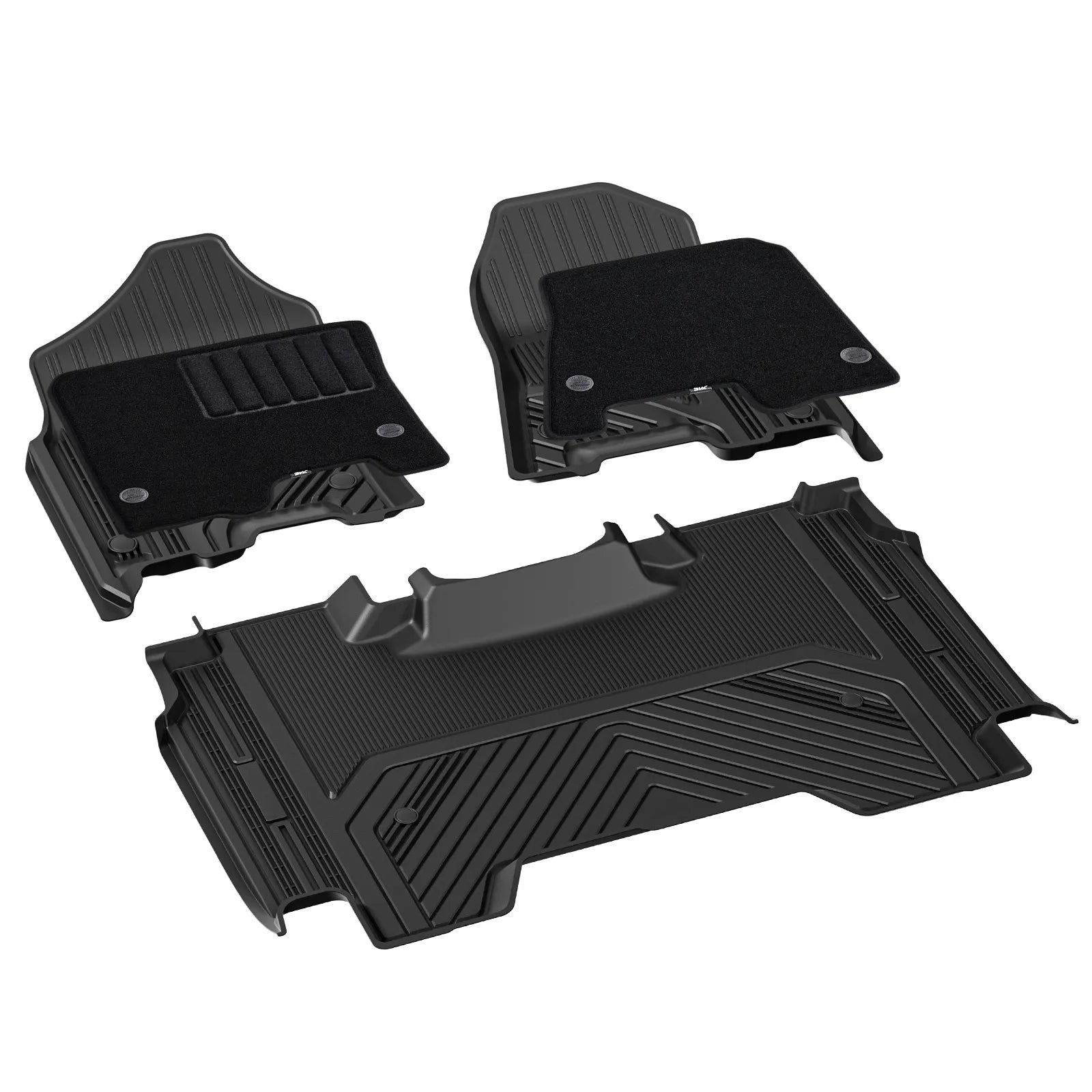3W Floor Mats Fit for 2019-2024 Dodge Ram 1500 Crew Cab New Body (NOT Classic Models) Without Storage, TPE All Weather Custom Fit Floor Liner for Ram 1500, 1st and 2nd Row Full Set Car Mats